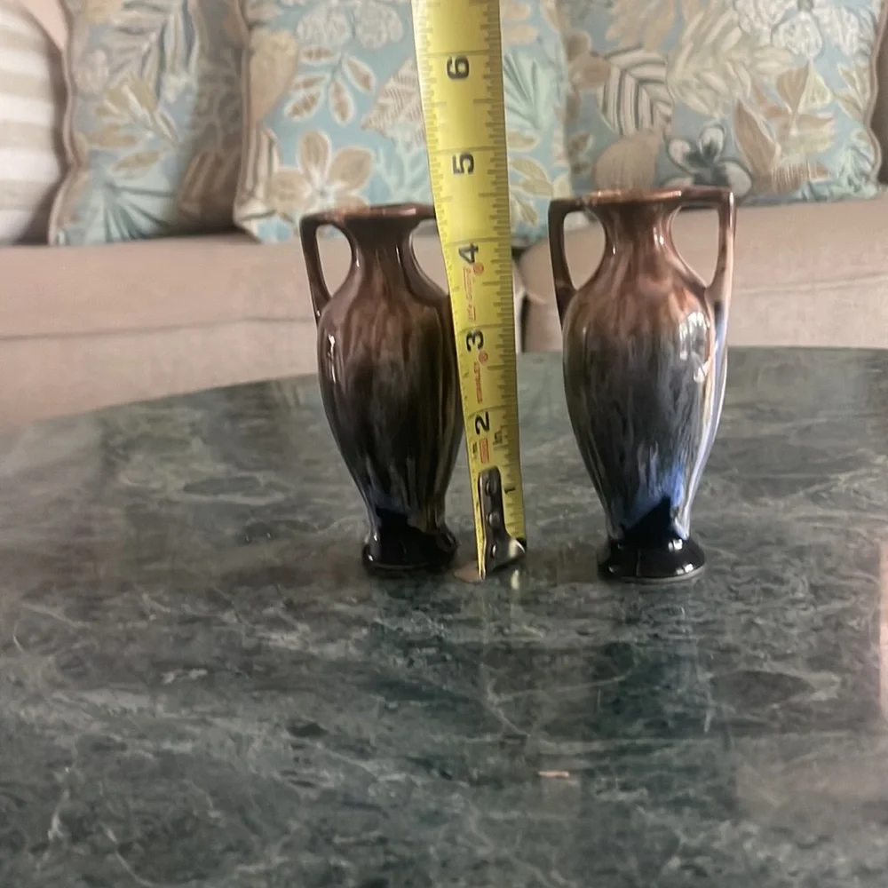 Mini Vases 4.5 Inches Tall Bluetvk. MiniBrown can hold diffuser sticks - Picture 6 of 10